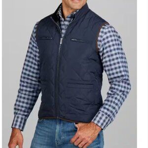 Jos. A. Bank Tailored Fit Diagonal Grid Vest - colour: Navy